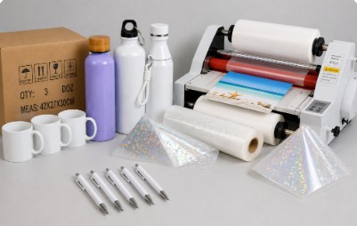 Insumos de sublimación: termos, tazas, papel y laminadora