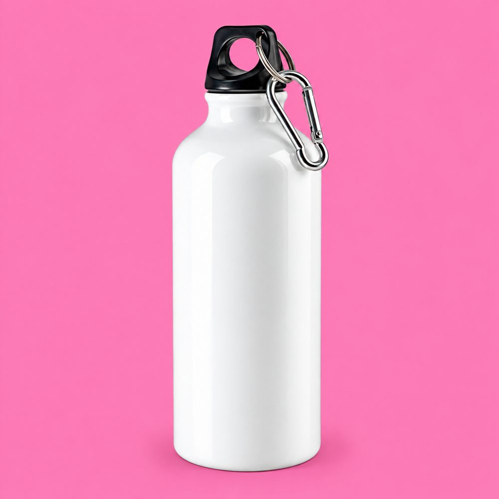 Caramañola sublimable metálica blanca 600 ml + caja